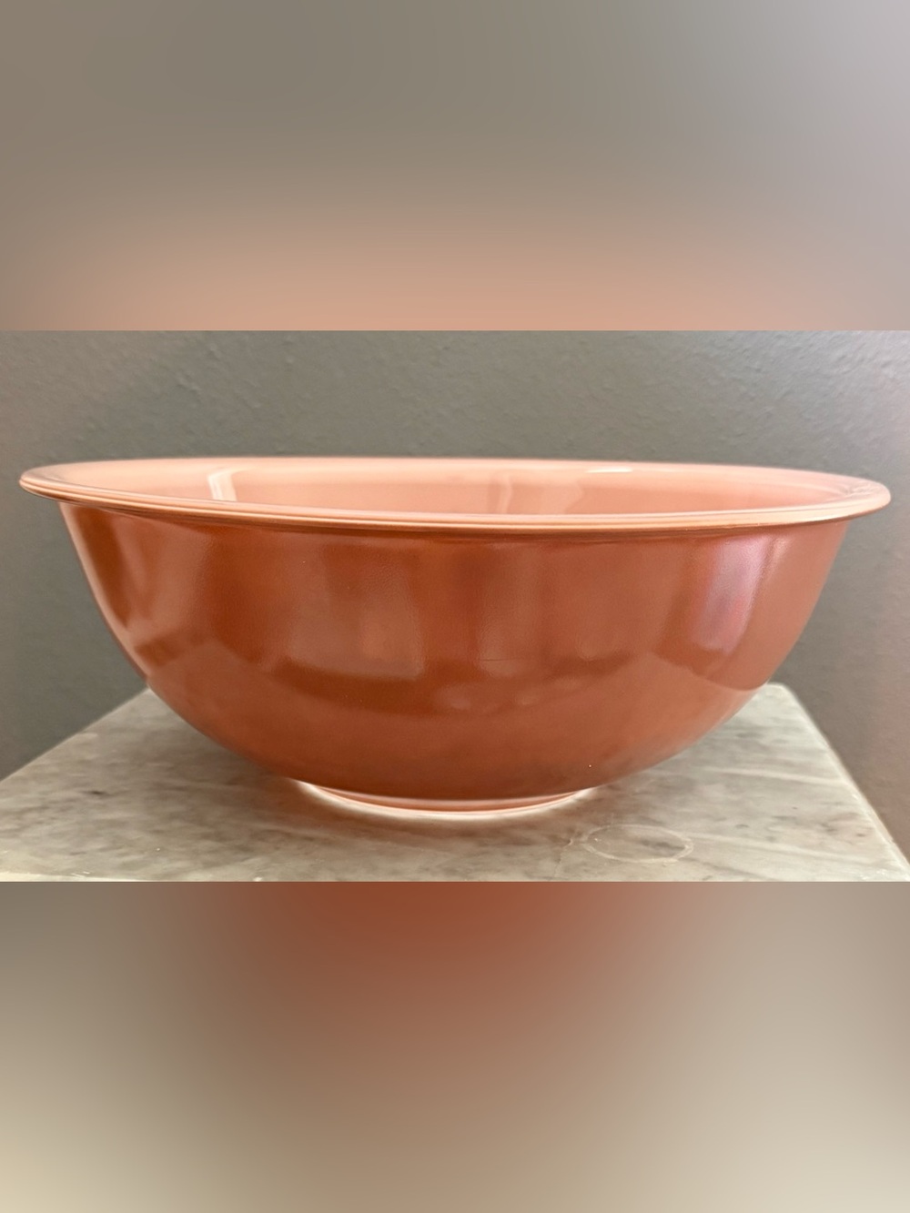 Vintage Pyrex Autumn Rainbow Brown Mixing Bowl Clear Bottom